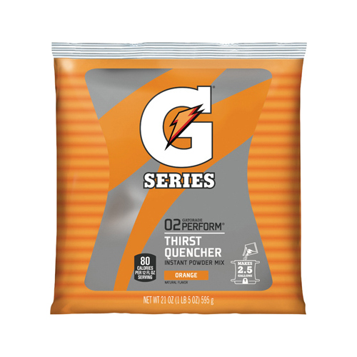 Gatorade 03970 Thirst Quencher Instant Powder Sports Drink Mix, Powder, Orange Flavor, 21 oz Pack