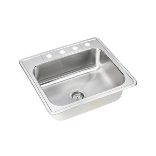 Stainless-Steel Kitchen Sink, Single Compartment, 25 x 22 x 8-In.