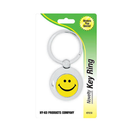 HY-KO PROD CO KF650-XCP5 Key Chain, Smiley Face, Silver - pack of 5