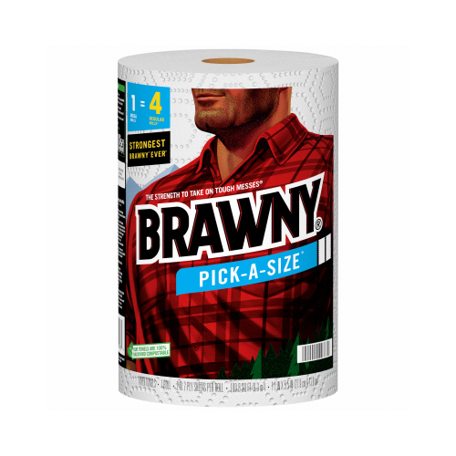 BRAWNY 44373-XCP6 Pick-A-Size Mega Paper Towels, White, 240-Sheet Roll - pack of 6