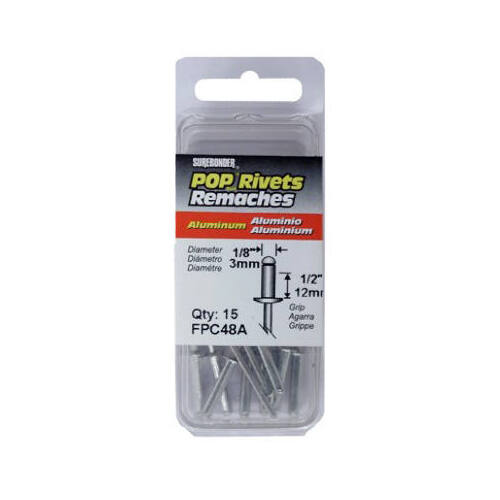 FPC Corporation FPC48A Aluminum Rivets, Long, 1/8-In  pack of 15