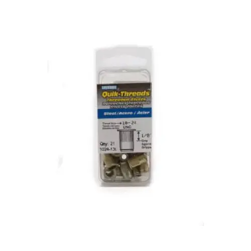 FPC Corporation 1024-130-21 Threaded Insert, .130 Grip Range, 10-24 Steel