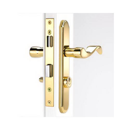Door Lever Lockset, Solid Brass, 1-1/8 to 2 in Thick Door, 3/4 in Backset