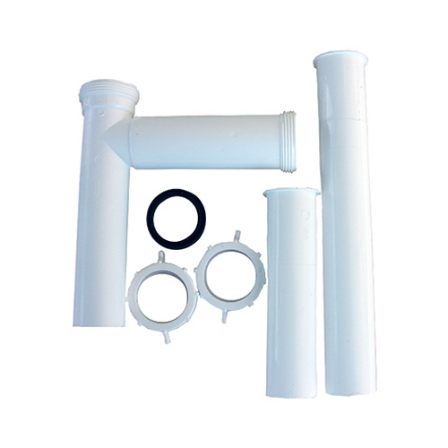 Disposal Installation Kit, Telescoping, PVC, 1.5 x 14-In.