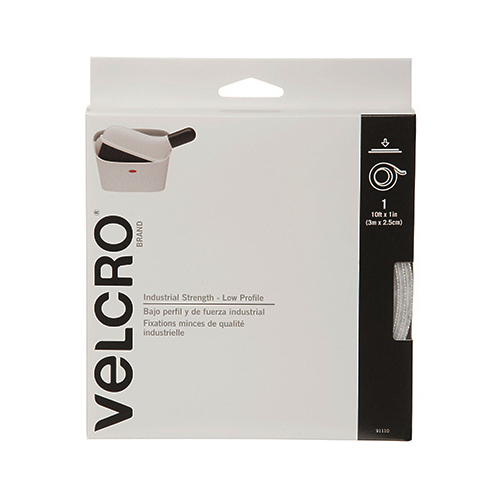 VELCRO USA INC CONSUMER PDTS 91100 Industrial Strength Fastening Tape, Low Profile, Black, 10-Ft. x 1-In.
