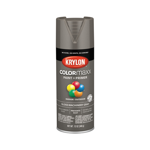 COLORmaxx Spray Paint, Gloss, Machinery Gray, 12 oz, Aerosol Can