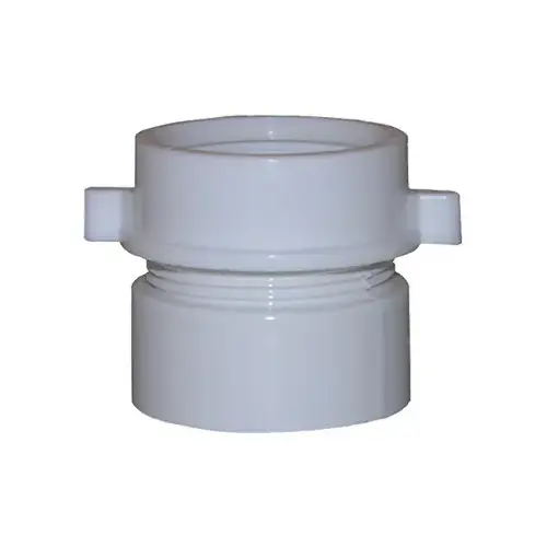 Drain Pipe Adapter, White PVC, 1-1/2 In.