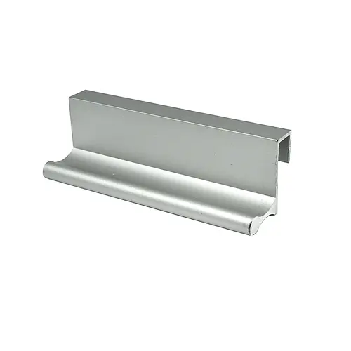 Satin Anodized 12' Aluminum Extrusion for Showcase Finger Pull with 7/16" Lip  84" Stock Length - pack of 50