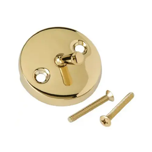 Bathtub Drain Overflow Face Plate, Polished Brass