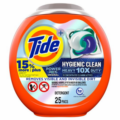 TIDE 02430 HD Hygienic Laundry Detergent Power Pod, 25-Ct.