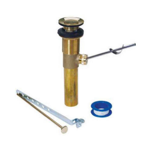 Lavatory Drain Pop-Up Assembly, Brass, 1.25 x 8.5-In.