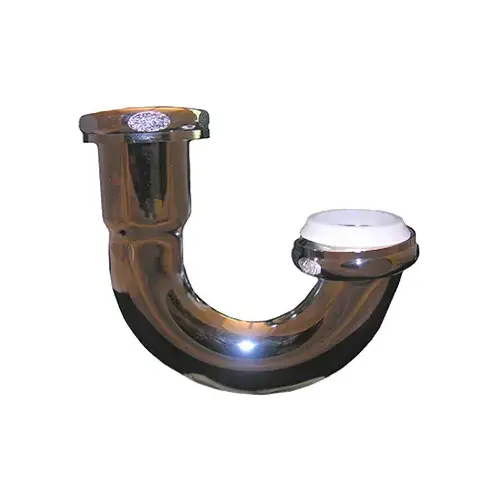 Kitchen Sink J-Bend, 17 Gauge, Brass Plated, 1-1/2-In.