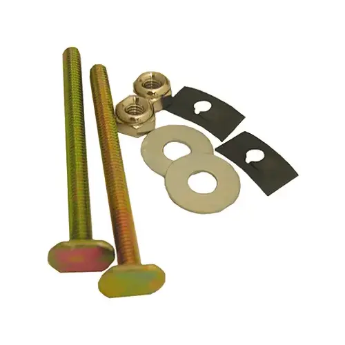 Solid Brass Toilet Bolts With Nuts And Washers, 0.25 x 3.25-In.