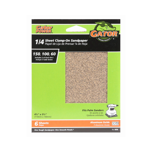 General-Purpose Sandpaper, Assorted-Grit, 4.5 x 5.5-In - pack of 6