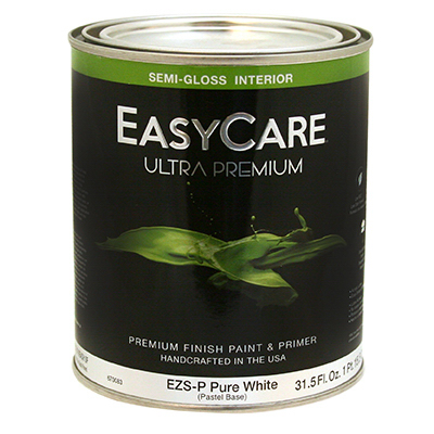 TRUE VALUE MFG COMPANY EZSP-QT Ultra Premium Interior Latex Paint & Primer, Pure White Pastel Base Semi-Gloss, 1-Qt.