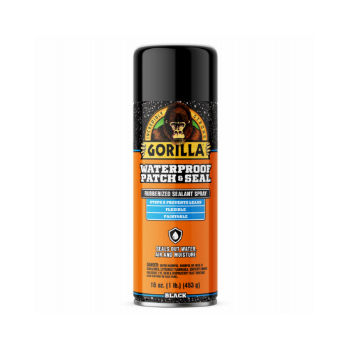 GORILLA GLUE 104052 Rubberized Waterproof Patch & Seal, Black, 16-oz. Spray
