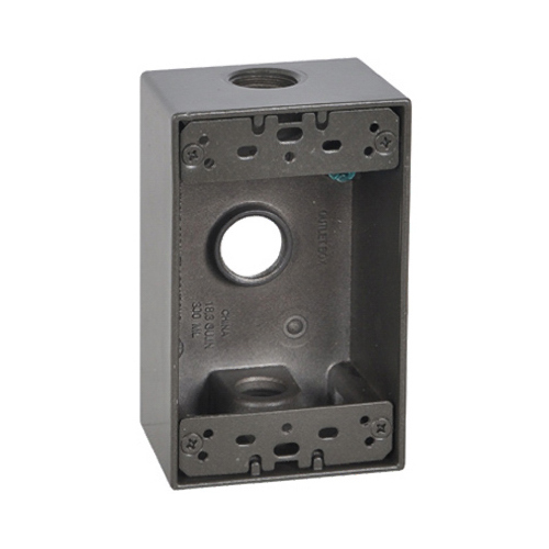 Bronze Weatherproof 1-Gang Rectangular Outlet Box