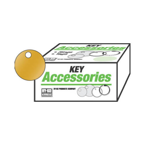 Key Tag, Round, Brass - pack of 100