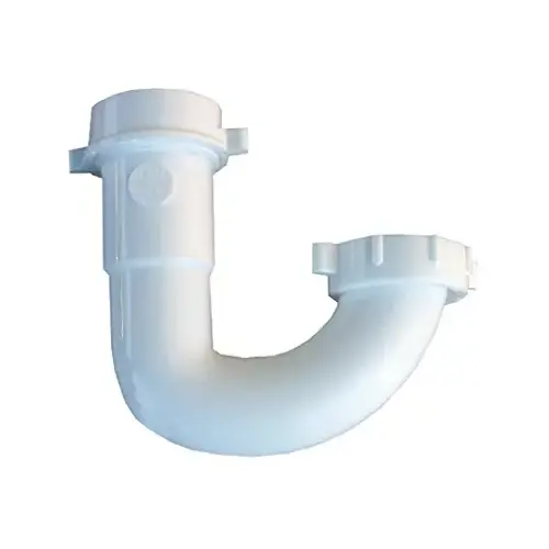 Lavatory/Kitchen Drain Sink Trap J Bend, White PVC, 1.25 - 1.5-In. Tube Outlet