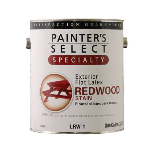 Specialty Stain, Flat Latex, Redwood, 1-Gallon