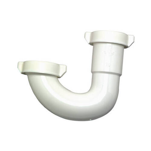 Lavatory/Kitchen Drain J Bend, White Plastic, 1.25-In. Or 1.5-In. O.D.