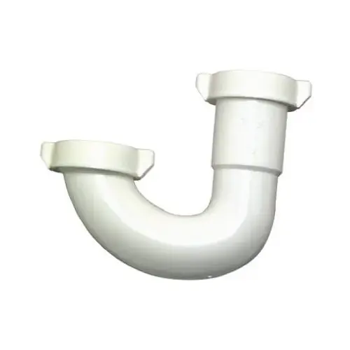 Lavatory/Kitchen Drain J Bend, White Plastic, 1.25-In. Or 1.5-In. O.D. - pack of 5