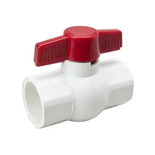 107-635HC Ball Valve, 1 in Connection, Compression, 150 psi Pressure, Manual Actuator, PVC Body White