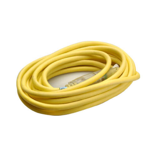 Outdoor Extension Cord, Contractor Grade, 12/3 SJEOW Yellow, 25-Ft.