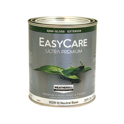 Ultra Premium Exterior WeatherAll Latex Paint, Semi-Gloss Neutral Base, 1-Qt. - pack of 4