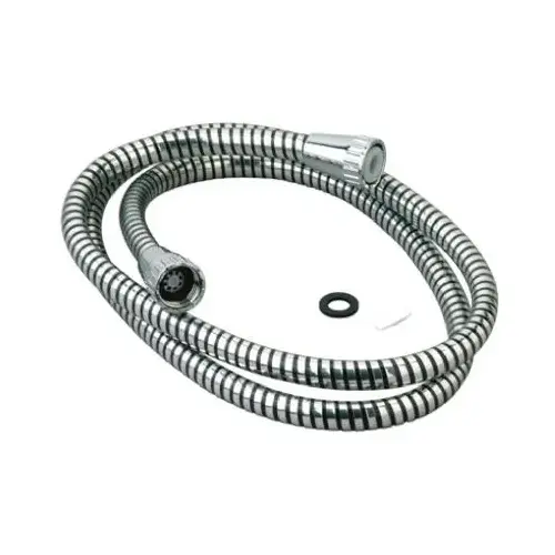 59-Inch Chrome/Black Vinyl Shower Hose