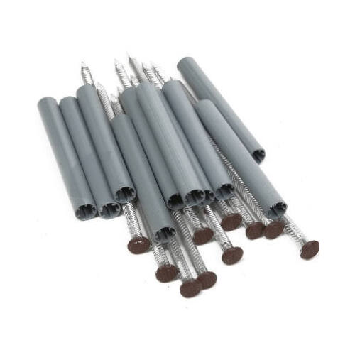 Gutter Spike and Ferrule, Aluminum/Plastic, Brown - pack of 10