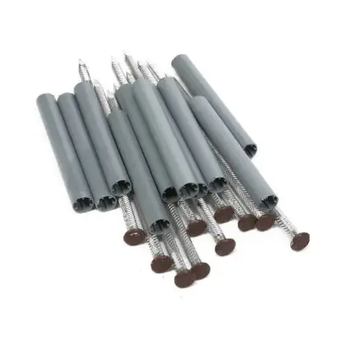 Gutter Spike & 4-In. Plastic Ferrule, Brown Steel, 7-In - pack of 10