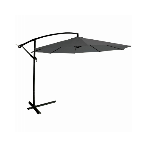 J&J GLOBAL LLC 251025 Offset Patio Umbrella, Aluminum Pole, Charcoal Gray Fabric, 11.5-Ft.