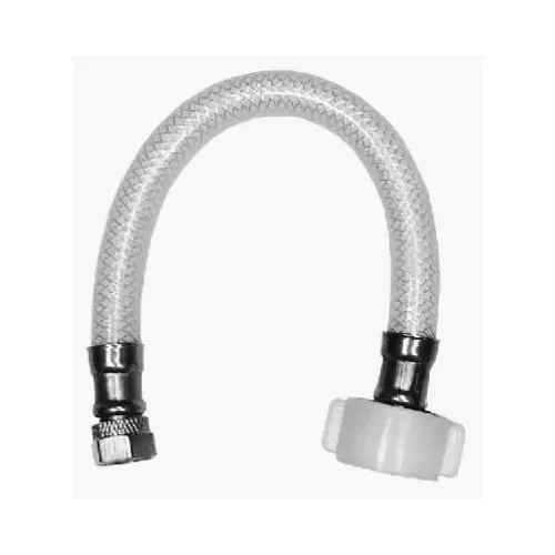 Toilet Connector, Reinforced Poly Vinyl, 3/8 Compression x 7/8 Ballcock x 9-In.