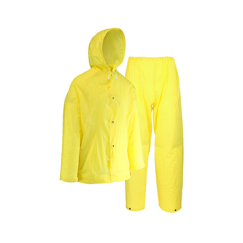 Safety Works 44110/2XL 2-Pc. Rain Suit, Yellow Lightweight Polyester, XXL