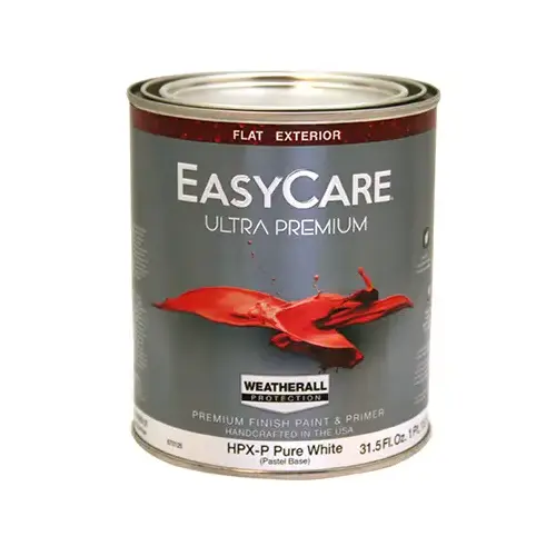 Ultra Premium Exterior WeatherAll Latex Paint, Flat Pastel Base, 1-Qt.