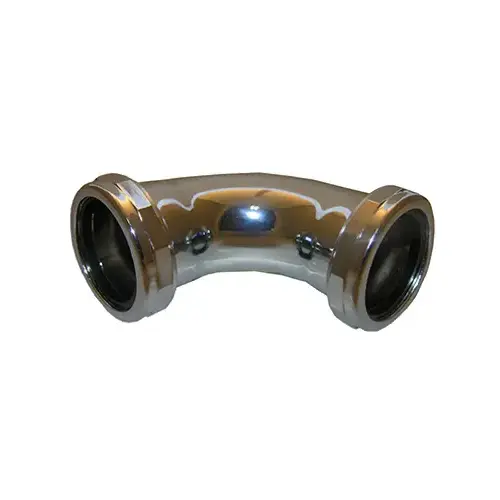 Pipe Fitting, Ell, 45-Degree, Slip Joint Elbow Ends, Chrome-Plated Brass, 1.5-In.