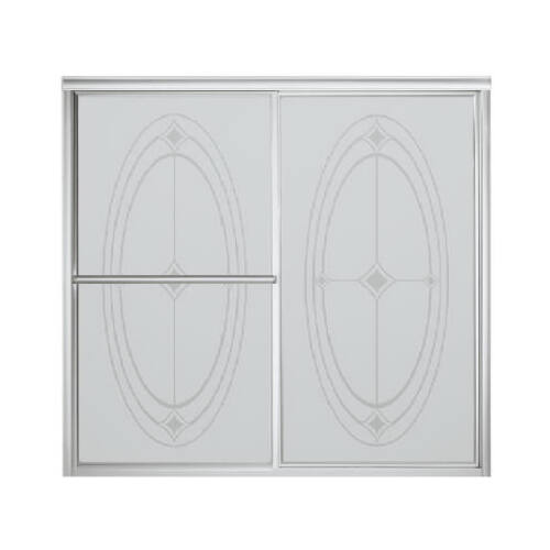 STERLING PLUMBING 5907-59S 59 x 56-1/4-Inch Silver Bypass Tub Door With Ellipse Pattern