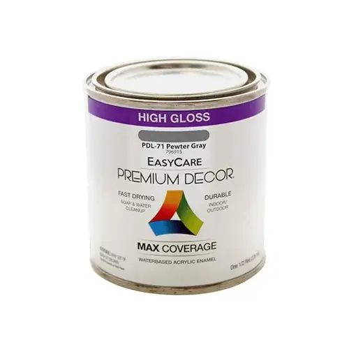 Premium Decor Pewter Gray Gloss Enamel Paint, 1/2-Pt.