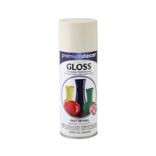 Premium Decor Spray Paint, Ivory Gloss, 12-oz.