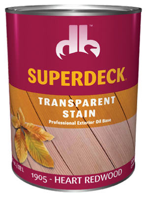 Duckback DB0019053-14 Exterior Transparent Oil Stain/Sealer, Low VOC, Heat Redwood, 1-Qt.