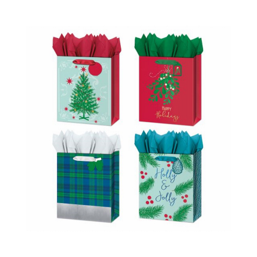 IG DESIGN GROUP AMERICAS INC IG116284 Gift Bags, Large, Contemporary, 10 x 12 x 5-In.