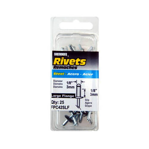 Steel Short-Large Snowmobile Rivets  pack of 25