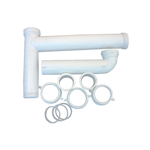 Kitchen Sink Drain Kit, White Plastic, 1.5 x 16-In.