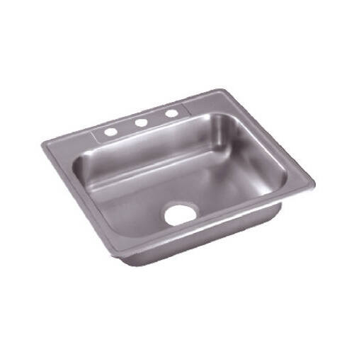 Stainless-Steel Kitchen Sink, Single Compartment, 25 x 22 x 6-In.