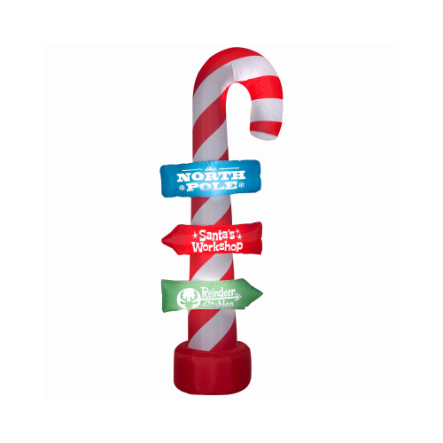 Gemmy 112248 Inflatable Candy Cane, 3 Directional Signs, 8Ft.