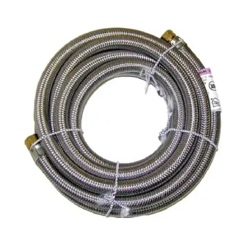 Stainless-Steel Ice Maker Connector, .25 x .25 x 120-In.