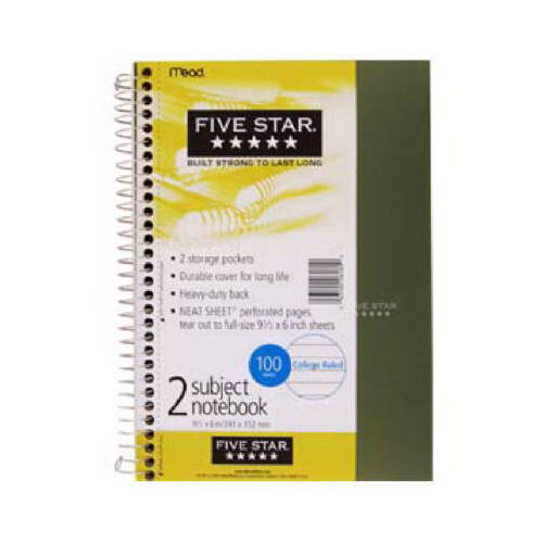 Mead 06180-XCP12 Notebook 6" W X 9-1/2" L College Ruled Spiral Assorted - pack of 12