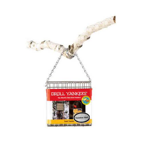 Droll Yankees PSF-S Suet Bird Feeder, 5 x 5 x 1.5-In. Stainless