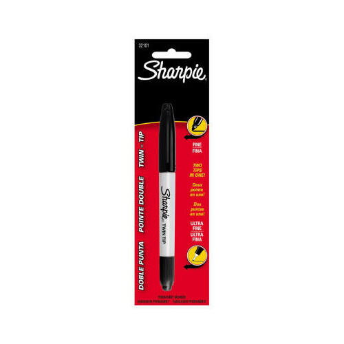 SANFORD CORP 32101PP-XCP6 Sharpie Black Twin-Tip Permanent Marker - pack of 6